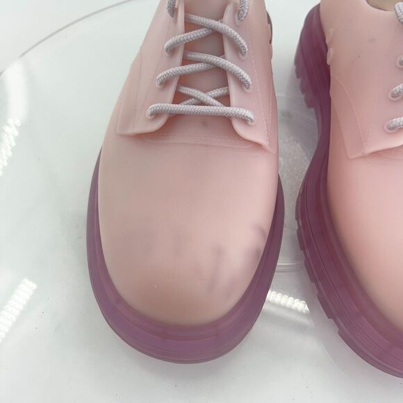 Melissa Melissa Bass Ad Oxford Sneaker Size 9 Pink Rubber Chunky Platform Shoe - Picture 4 of 16